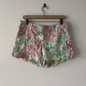 Lilly Pulitzer Buttercup Scalloped Shorts Butterfly Print Size 4 Preppy